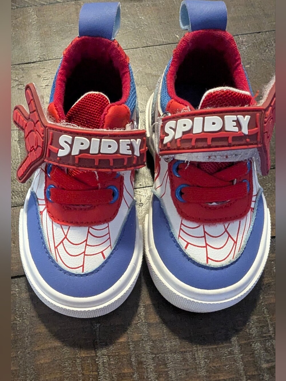 Spidey Red & Blue Baby Size 5 Sneakers With Velcro Strap